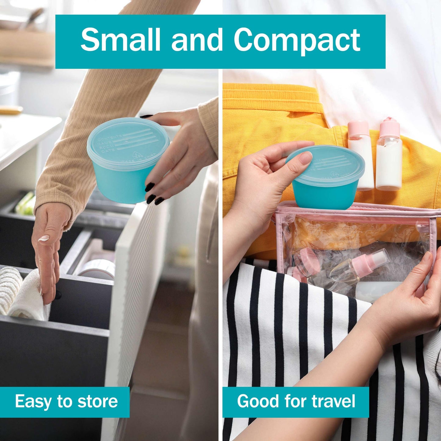 Denture Cup with Lid - 5-Pack Denture Case for Travel, Nursing Home & Hospital Use