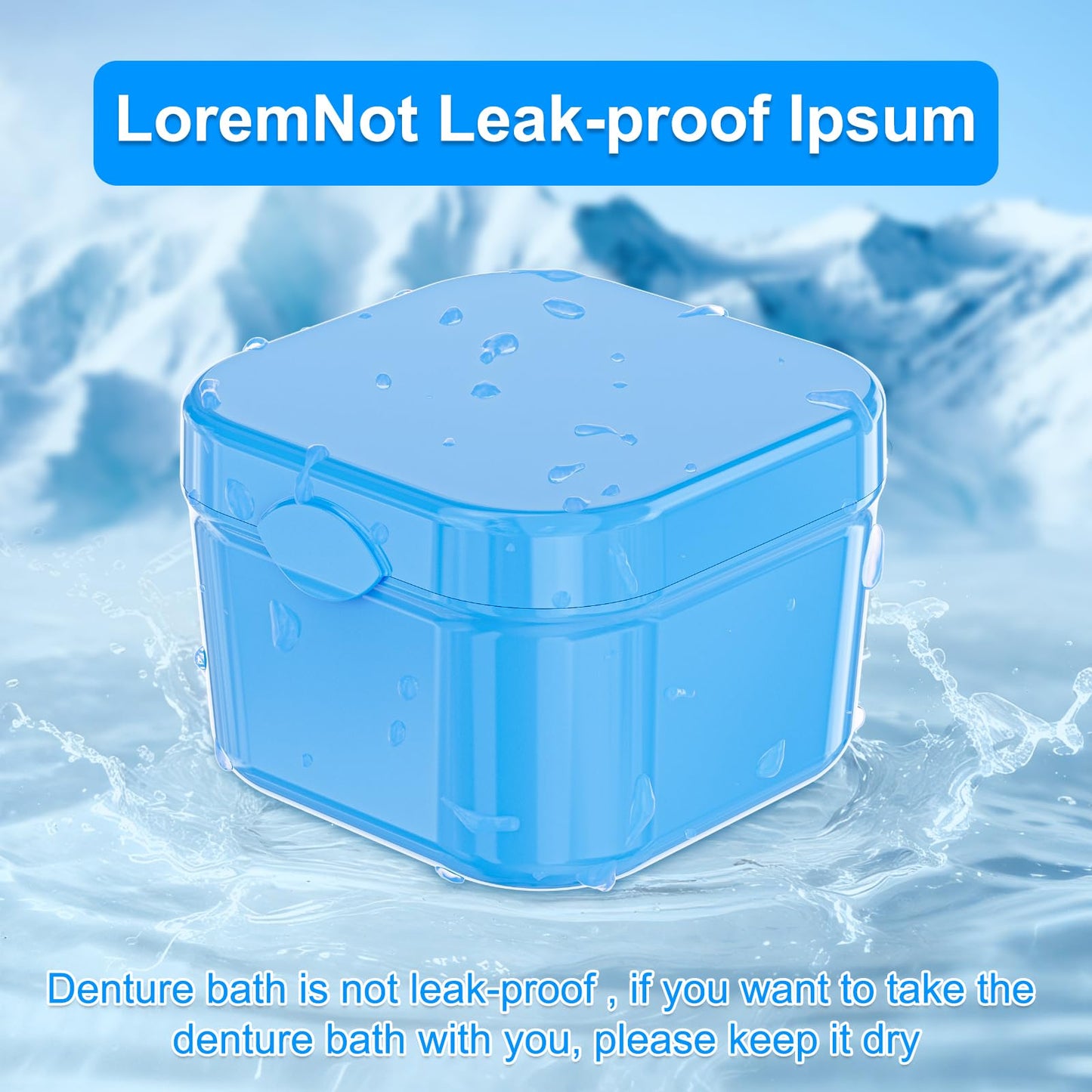 2 Pack Denture Bath Case with Strainer Basket | Retainer & Aligners Case