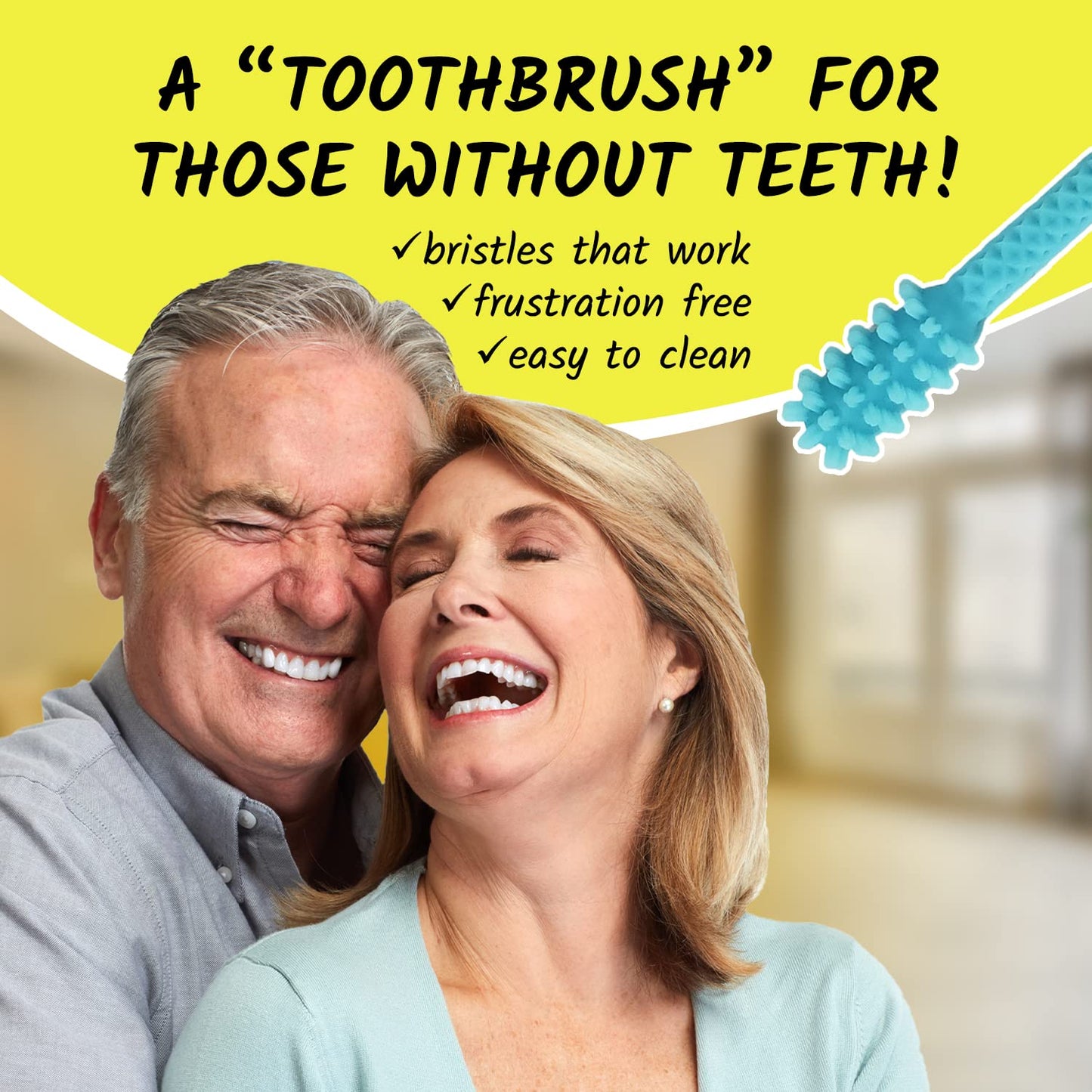 Denture Dart V3 – Hard Plastic Denture Brush & Gel Adhesive Remover