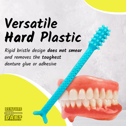 Denture Dart V3 – Hard Plastic Denture Brush & Gel Adhesive Remover