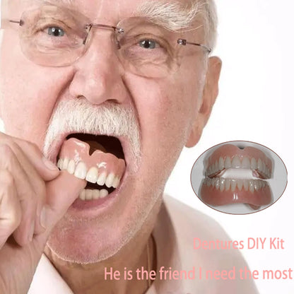 Denture Do It Yourself Full Set - Top & Bottom Dentures, Partial & Full Dentures DIY Kit | Create Your Perfect Smile at Home