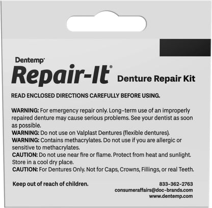Dentist On Call Repair-It Denture Repair Kit, Zinc Free | 1 Kit