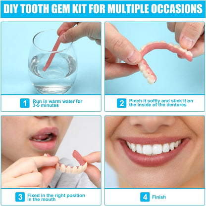 Denture Do It Yourself Full Set - Top & Bottom Dentures, Partial & Full Dentures DIY Kit | Create Your Perfect Smile at Home