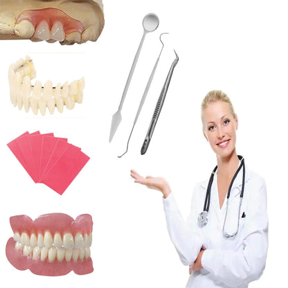 Denture Do It Yourself Full Set - Top & Bottom Dentures, Partial & Full Dentures DIY Kit | Create Your Perfect Smile at Home