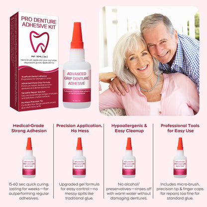 Dental Lab Instant Bonding Glue for Dentures & Lab Tools - Fast 15-60s Set (1oz)
