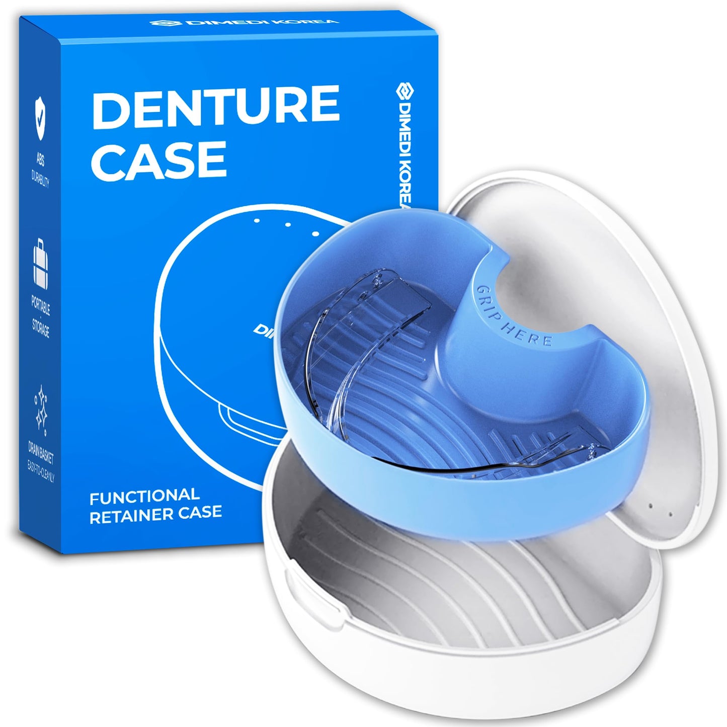 Denture Storage Case – Hygienic Retainer Cup, Travel-Ready | DIMEDI