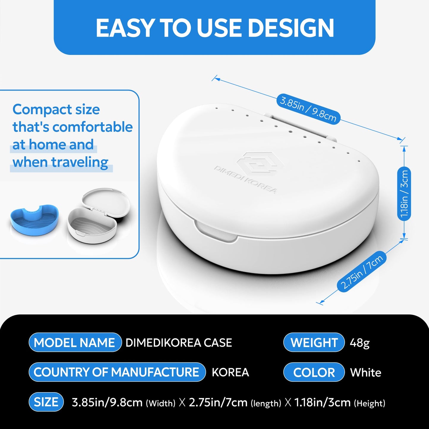 Denture Storage Case – Hygienic Retainer Cup, Travel-Ready | DIMEDI