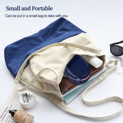 Blue Dentures Case - Double Layer Denture Bath Cup with Lid | Portable