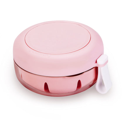 Pink No-Leak Denture Case | Travel-Friendly Denture Bath Box with Strainer & Magnetic Mirror
