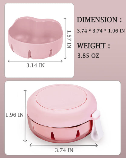 Pink No-Leak Denture Case | Travel-Friendly Denture Bath Box with Strainer & Magnetic Mirror