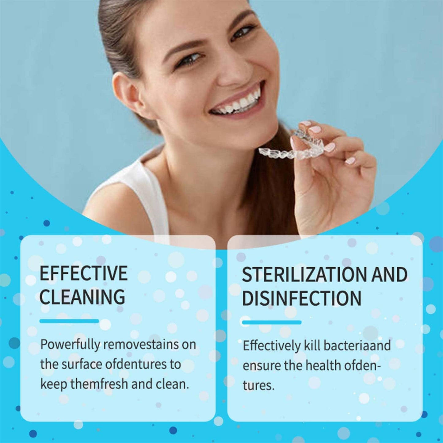 Retainer Cleaner Tablets 30 Count – Effervescent Cleaning for Aligners, Night Guards & Dentures