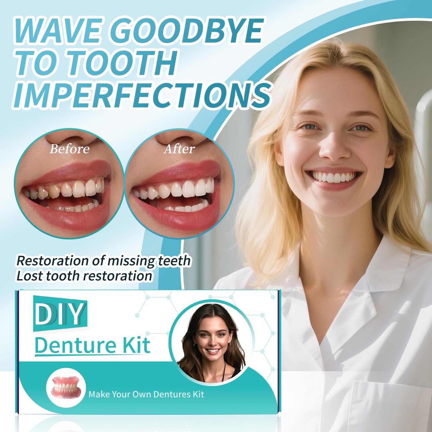 Dentures DIY Kit – Create Your Perfect Smile at Home | Easy, Affordable & Customizable