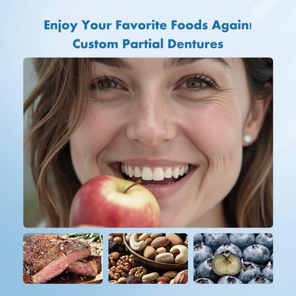 Custom Removable Dentures – Personalized Partial Denture Set for Tooth Replacement | 1–Multi-Tooth Coverage with Storage Case | Comfortable Wear for teeth (5 Teeth)