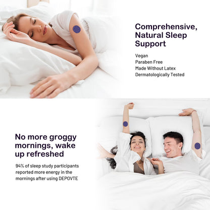 DEPOVTE Sleep Patches 60pcs – Melatonin, Lavender & Chamomile, Extra Strength, Overnight