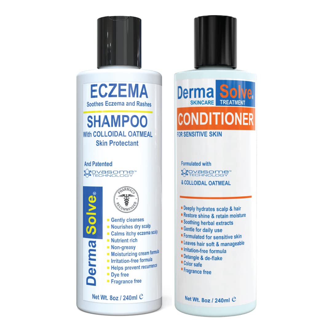 Dermasolve Eczema Shampoo & Conditioner Combo Pack – Steroid-Free for Kids & Adults