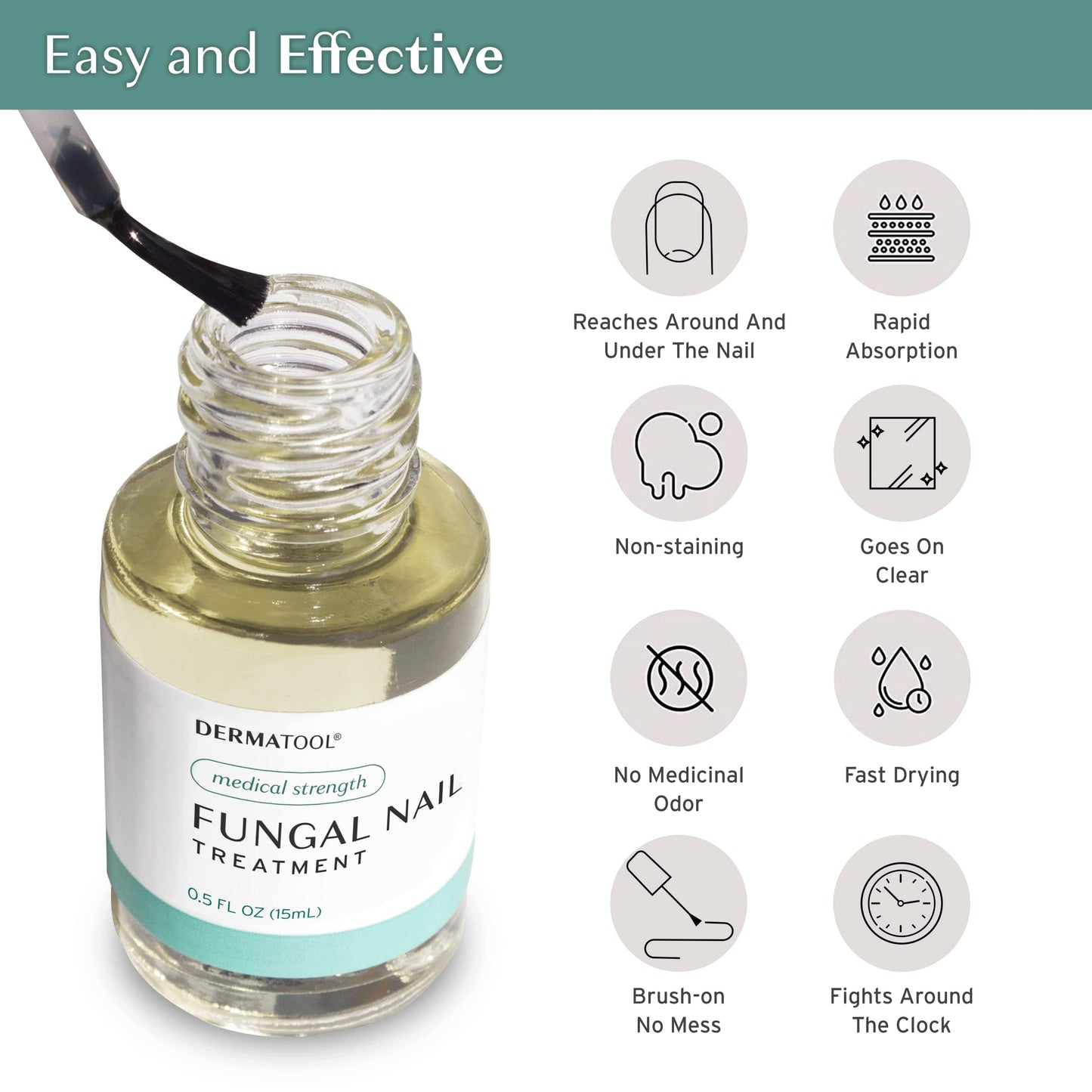 DERMATOOL Toenail Fungus Treatment Extra Strength – Clinically Proven Antifungal Solution (Pack of 3)