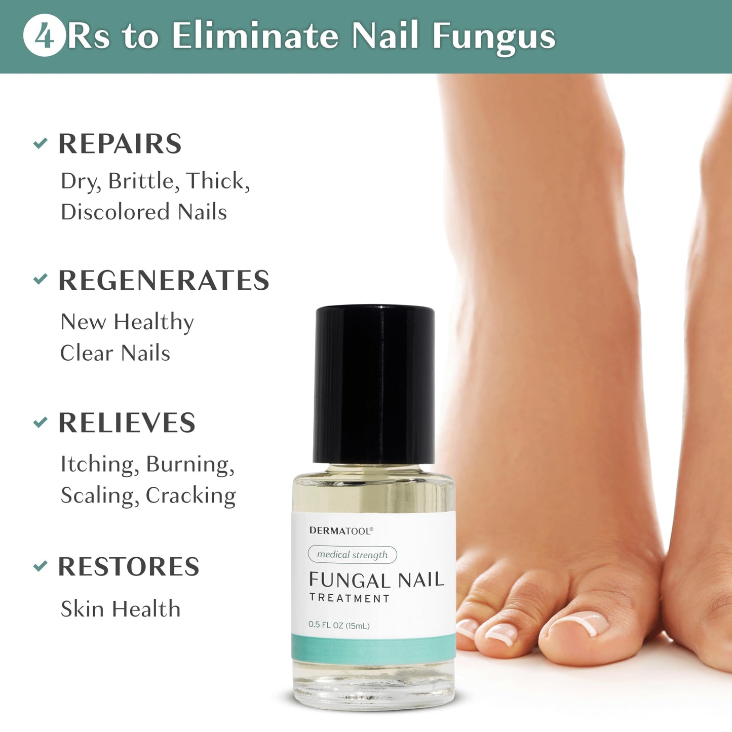 DERMATOOL Toenail Fungus Treatment Extra Strength – Clinically Proven Antifungal Solution (Pack of 3)