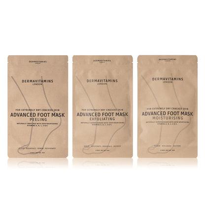 Dermavitamins Advanced Foot Mask Bag - Repairs Dry Feet Treatments (Peeling - Moisturising - Exfoliating)