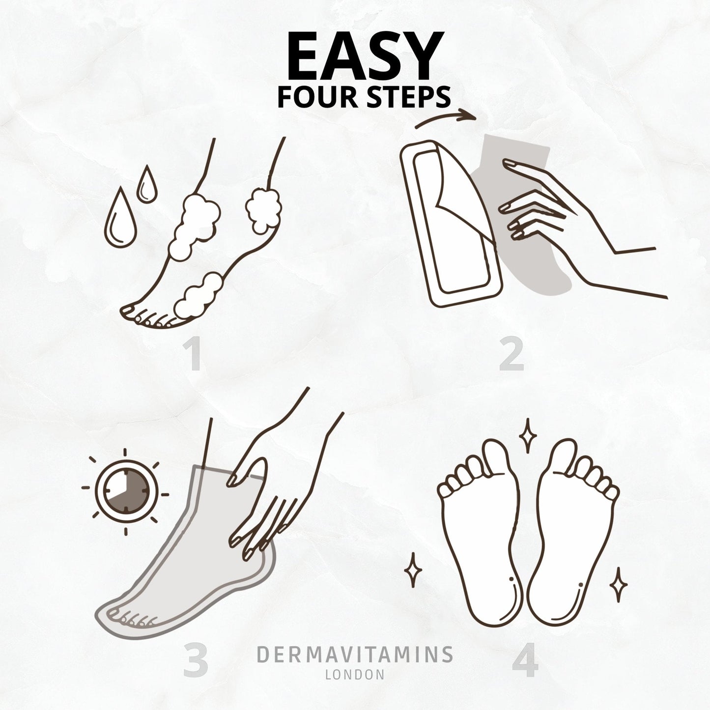 Dermavitamins Advanced Foot Mask Bag - Repairs Dry Feet Treatments (Peeling - Moisturising - Exfoliating)