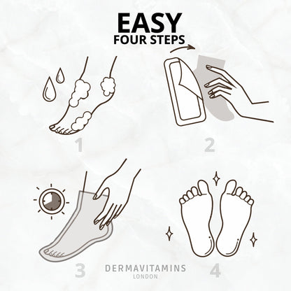Dermavitamins Advanced Foot Mask Bag - Repairs Dry Feet Treatments (Peeling - Moisturising - Exfoliating)