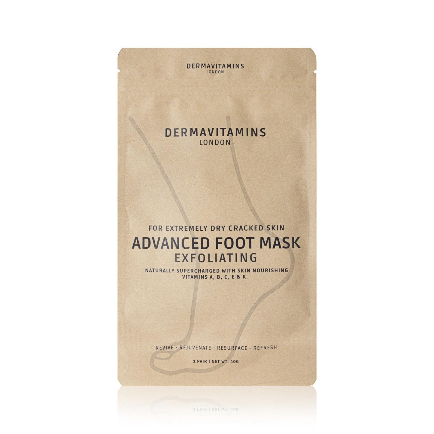 Dermavitamins Advanced Foot Mask Bag - Repairs Dry Feet Treatments (Peeling - Moisturising - Exfoliating)