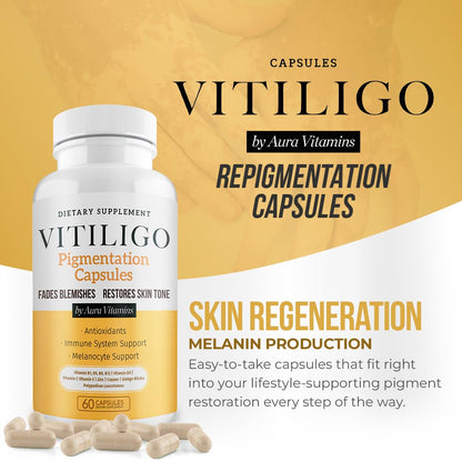 Dermawonder Vitiligo Capsules (60 Count) – Improve Skin Pigmentation & Reduce White Spots