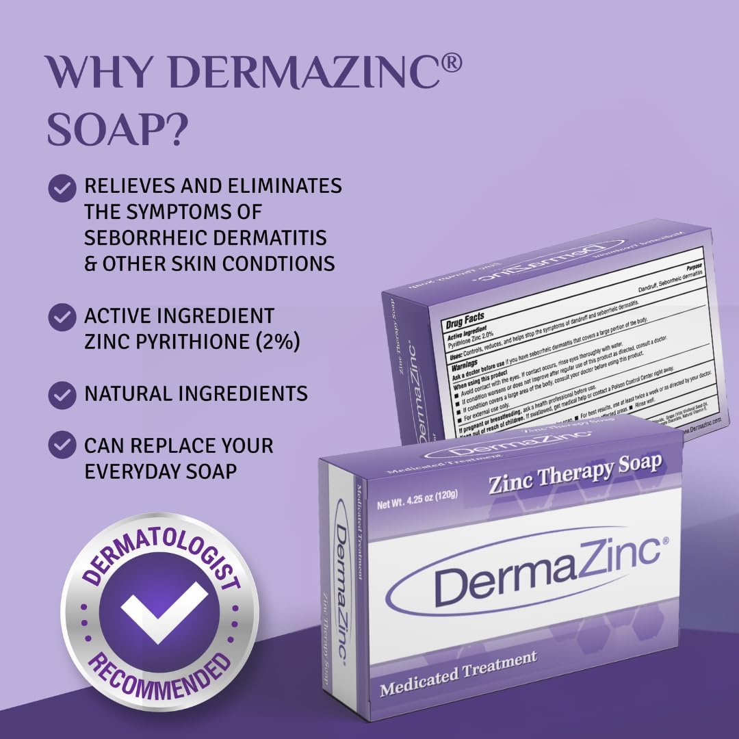 DermaZinc Therapy Soap – Zinc Soap for Skin Conditions | Full-Body Relief (Pack of 6)