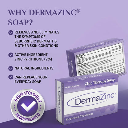 DermaZinc Therapy Soap – Zinc Soap for Skin Conditions | Full-Body Relief (Pack of 6)