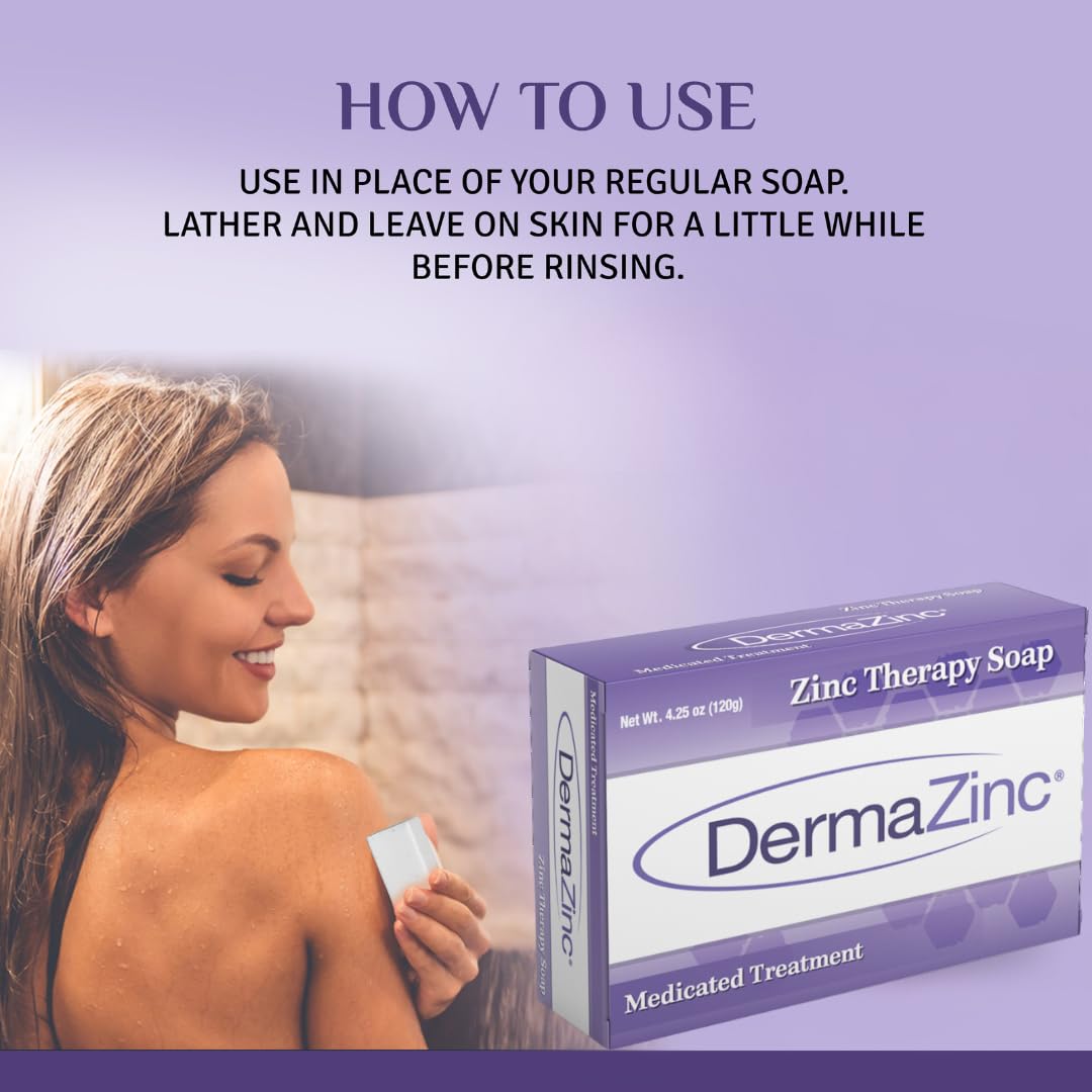 DermaZinc Therapy Soap - 2% Pyrithione Zinc for Eczema & Dermatitis