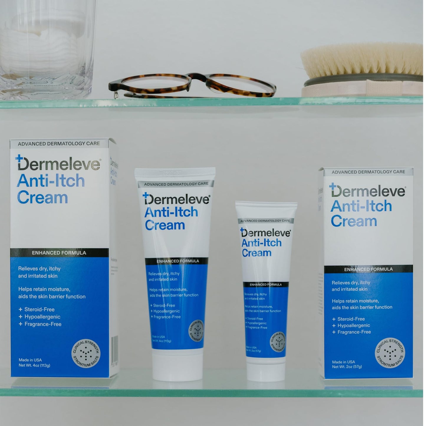 Dermeleve Steroid-Free Anti-Itch Cream | Extra Strength Relief for Psoriasis & More | 2 oz (2 Pack)