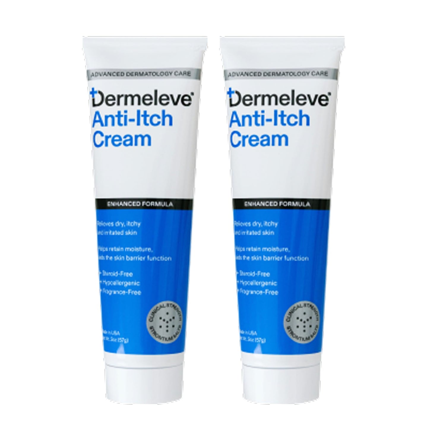 Dermeleve Steroid-Free Anti-Itch Cream | Extra Strength Relief for Psoriasis & More | 2 oz (2 Pack)