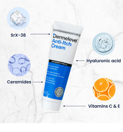 Dermeleve Steroid-Free Anti-Itch Cream | Extra Strength Relief for Psoriasis & More | 2 oz (2 Pack)
