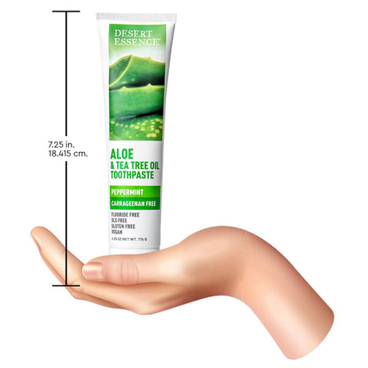 Desert Essence Aloe & Tea Tree Toothpaste - Peppermint | Sensitive Teeth