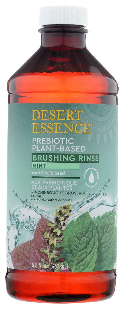 Desert Essence Prebiotic Plant-Based Brushing Rinse Mint 15.8 oz – Alcohol Free, Vegan
