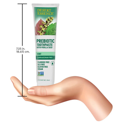 Desert Essence Prebiotic Plant-Based Whitening Toothpaste - Mint, Fluoride Free & Cruelty-Free - 6.25 oz