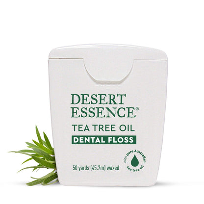 Desert Essence Tea Tree Dental Floss 50 yd – Pack of 6 | Gluten Free, Cruelty Free