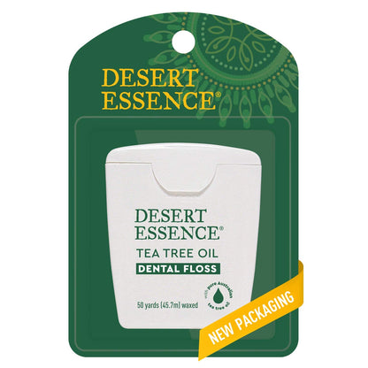Desert Essence Tea Tree Dental Floss 50 yd – Pack of 6 | Gluten Free, Cruelty Free