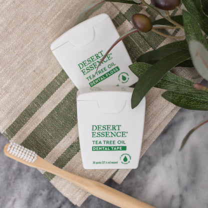 Desert Essence Tea Tree Dental Floss 50 yd – Pack of 6 | Gluten Free, Cruelty Free