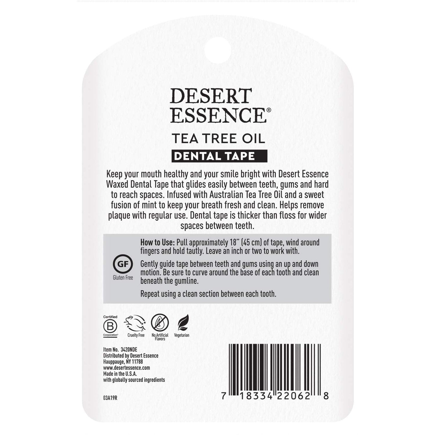 Desert Essence Tea Tree Oil Dental Tape - 30 Yards, 6 Pack, Beeswax Waxed, Cruelty-Free