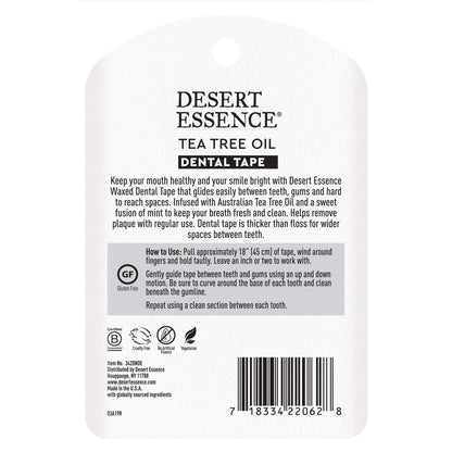 Desert Essence Tea Tree Oil Dental Tape - 30 Yards, 6 Pack, Beeswax Waxed, Cruelty-Free