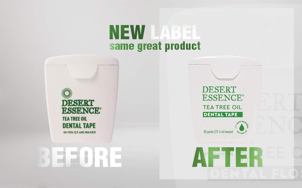 Desert Essence Tea Tree Oil Dental Tape - 30 Yards, 6 Pack, Beeswax Waxed, Cruelty-Free