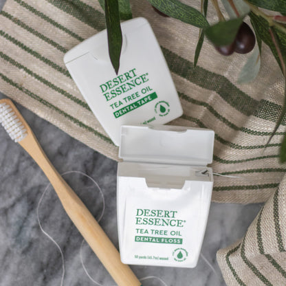 Desert Essence Tea Tree Oil Dental Floss Tape - 30 Yards, Pack of 2
