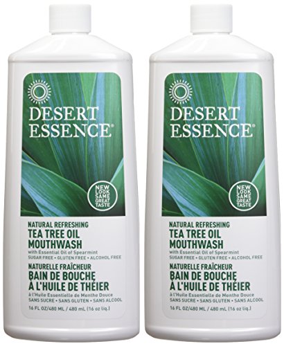 Desert Essence Tea Tree Oil Mouthwash – Spearmint 16 oz (2 Pack)