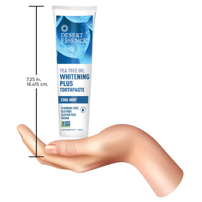 Desert Essence Tea Tree Oil Whitening Toothpaste - Fluoride Free, 6.25 oz