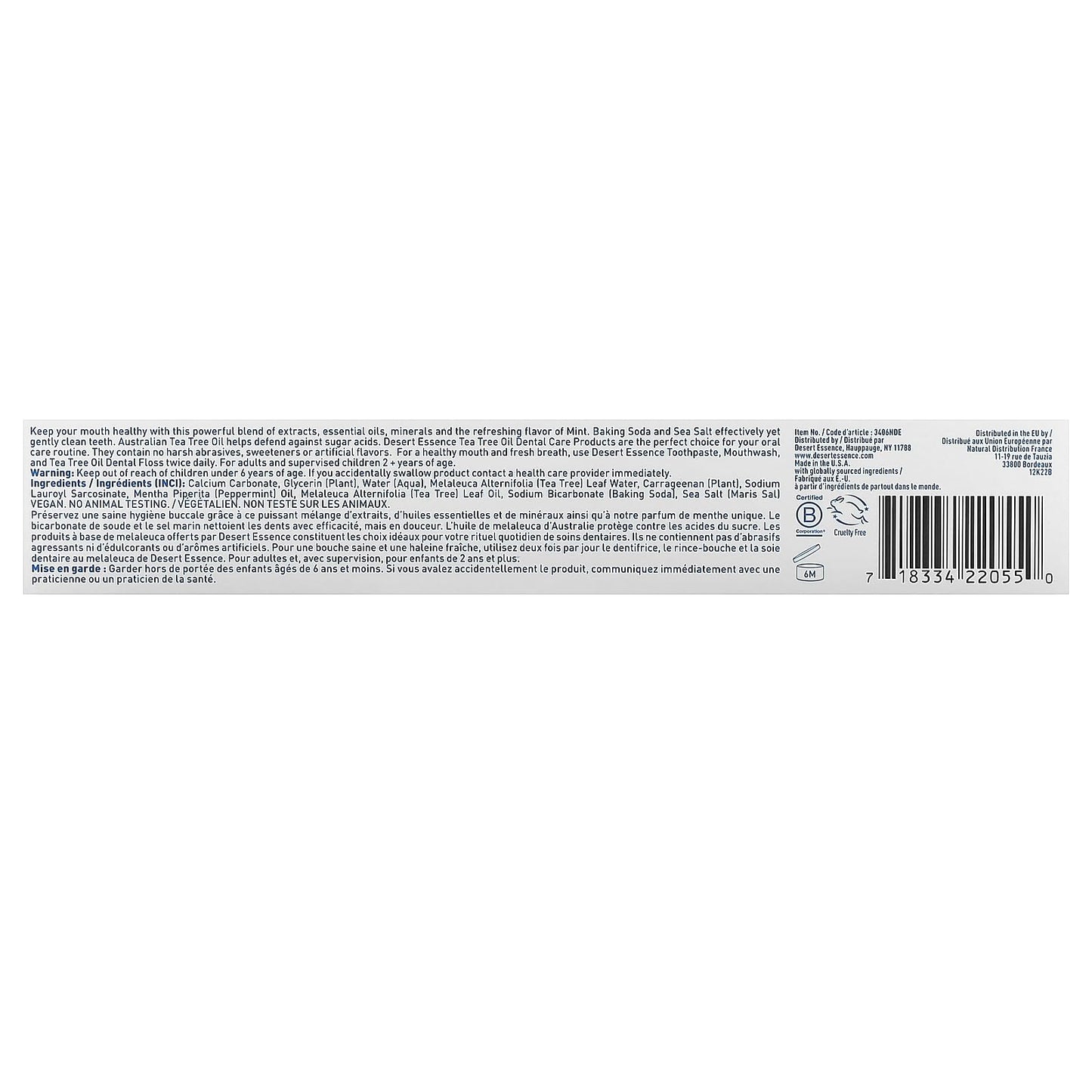 Desert Essence Tea Tree Oil Toothpaste - Mint, 6.25 oz | Deep Clean & Fresh Breath