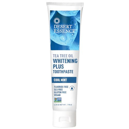 Desert Essence Tea Tree Oil Whitening Toothpaste - Fluoride Free, 6.25 oz