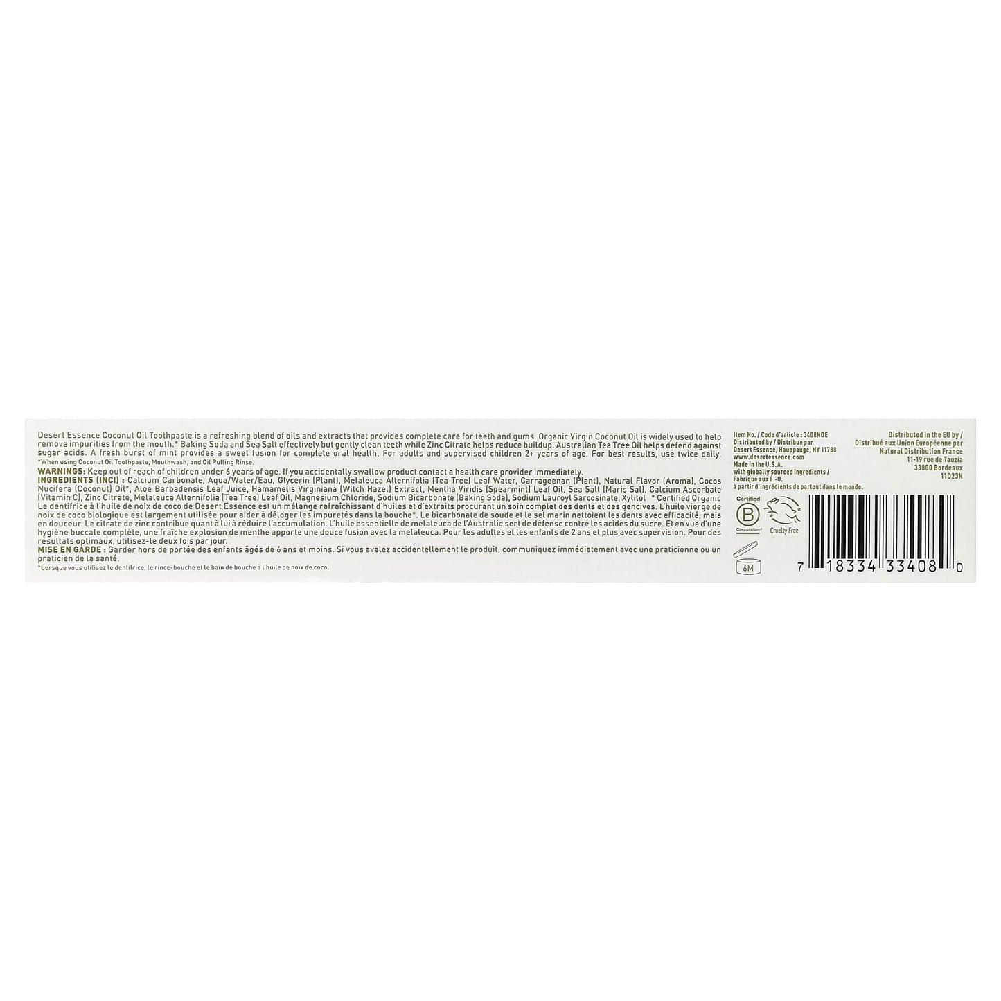 Desert Essence Tea Tree Oil Toothpaste - Coconut Mint, 6.25 oz | Complete Oral Care