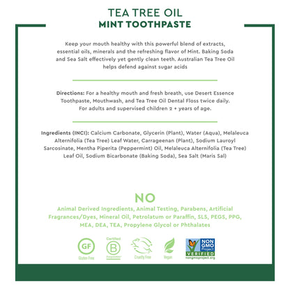 Desert Essence Tea Tree Toothpaste - Mint | 18.75 oz Pack of 3
