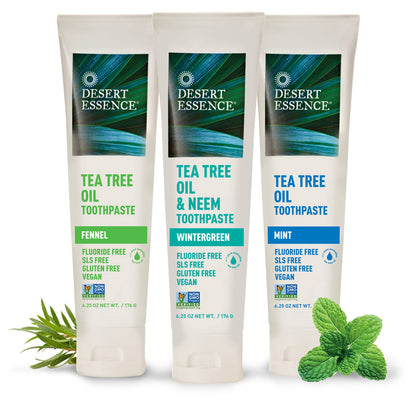 Desert Essence Tea Tree Toothpaste - Mint | 18.75 oz Pack of 3