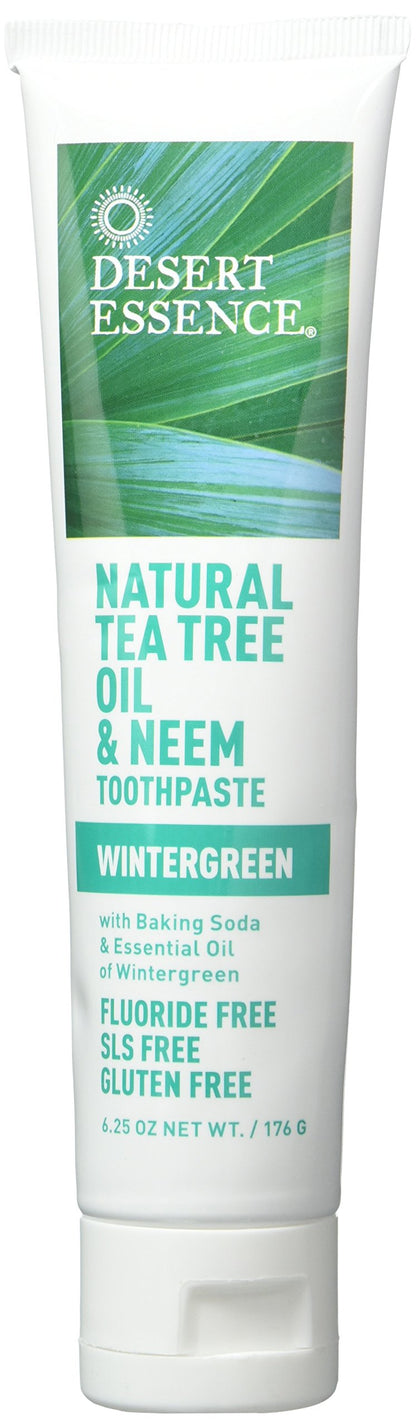 Desert Essence Tea Tree Oil Wintergreen Toothpaste, 6.25 oz, 2 per Case
